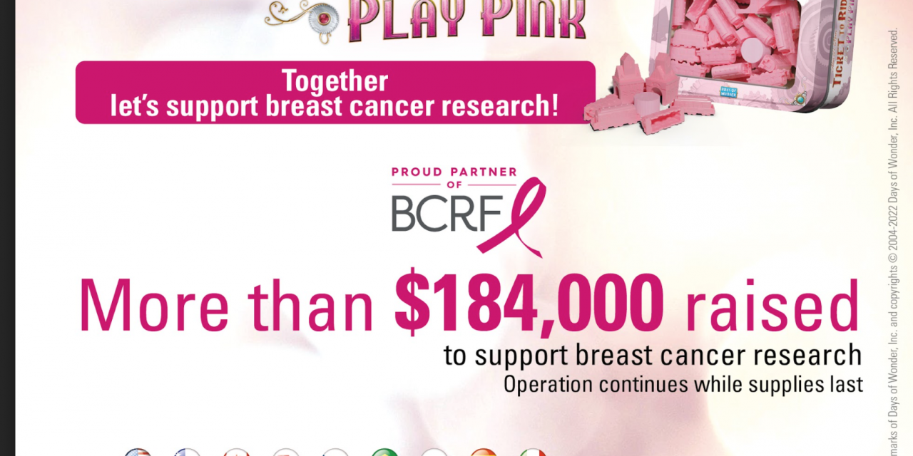 Ticket to Ride, Asmodee’s Hit Board Game, Raises Over $184,000 for the Breast Cancer Research Foundation