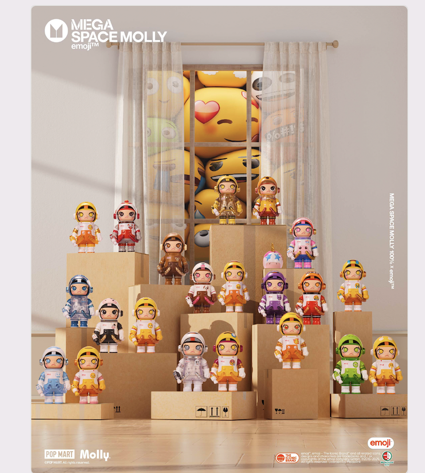 POP MART's MEGA SPACE MOLLY 100% x emoji® Blind Box Series